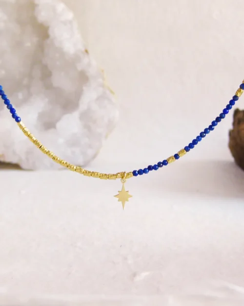 Chocker Polaris in Argento 925 con pietre di Lapislazzuli