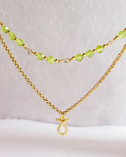 Collana del Toro con pietre naturali di Peridoto