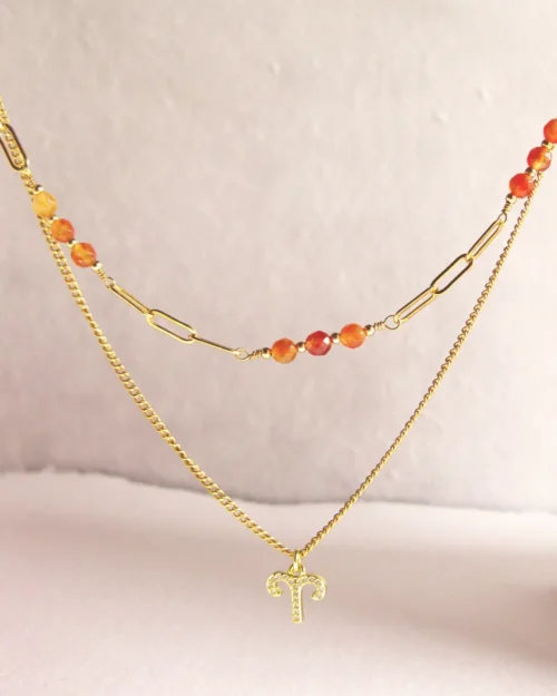 Collana dell'Ariete con pietre naturali di corniola