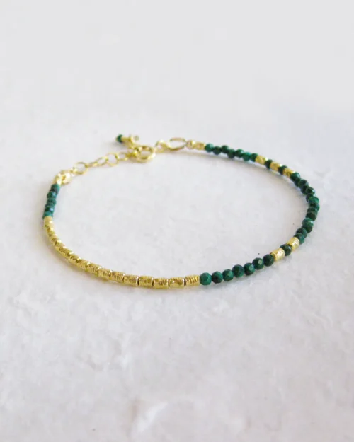 Bracciale Altair in Argento 925 con pietre di Malachite