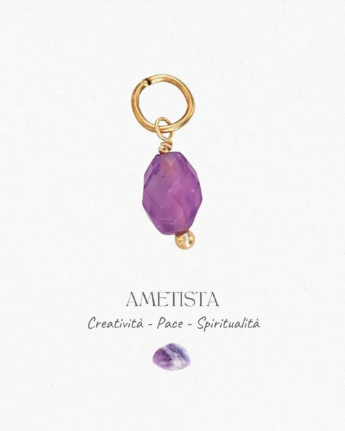 Mini charm con pepita di Ametista naturale