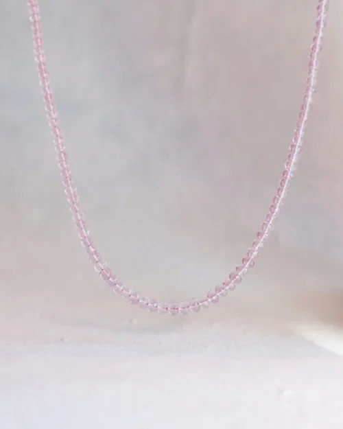 Collana in argento 925 con rondelle degradè in Ametista rosa di Francia
