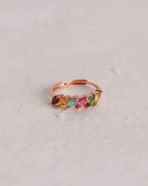 Anello in argento 925 con Tormaline multicolor