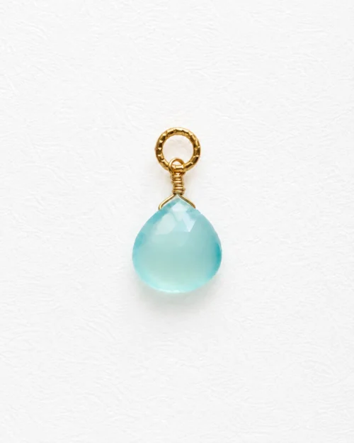 Mini charm con goccia di Calcedonio