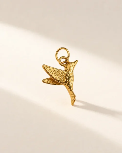 Mini charm Colibrì in acciaio inossidabile