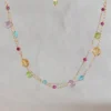 Collana girocollo multi gemma in Argento 925 con Apatite, Quarzo Citrino, Peridoto, Ametista e Rubino