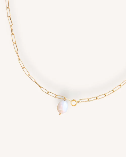 Collana Infinity Pearl in Argento 925 con Madreperla e ciondolo in Perla di fiume