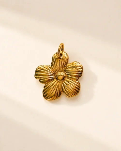 Mini charm flower in acciaio inossidabile