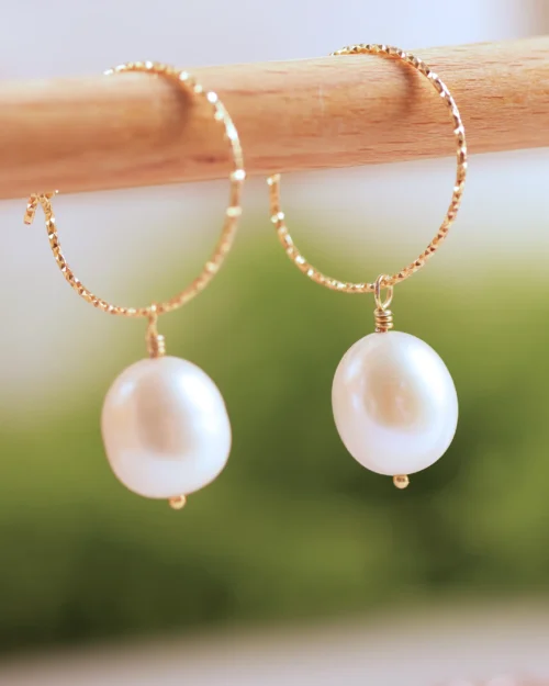 Orecchini in argento 925 con perle di fiume naturali