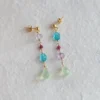 Orecchini rosario Le Printemps in argento 925 con ametista rosa, apatite, prehnite e rubino