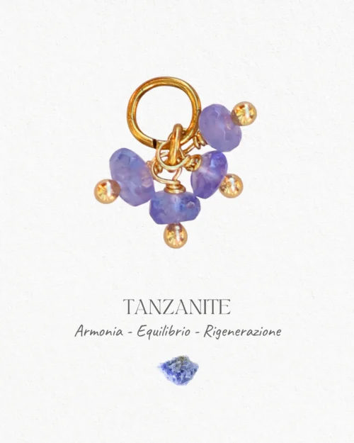 Mini charm con rondelle di Tanzanite naturale